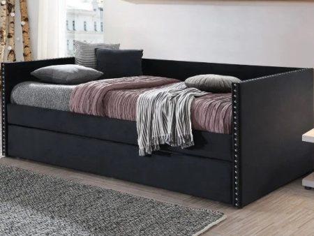 Sadie Black Velvet Daybed For Cheap