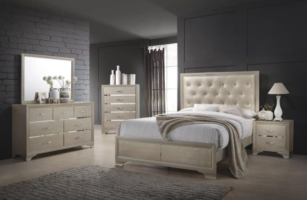 Beaumont Bedroom Set Metallic Champagne Online