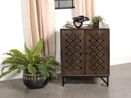 Zaria 2-door Wooden Accent Cabinet Brown For Discount