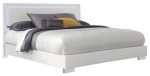 Felicity Panel Bed with LED Lighting Glossy White For Cheap