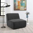 Cobie Upholstered Swivel Armless Chair Dark Charcoal Sale