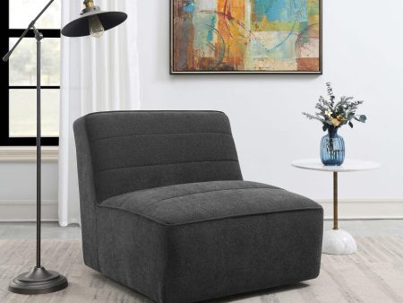 Cobie Upholstered Swivel Armless Chair Dark Charcoal Sale