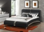 Jeremaine Upholstered Bed Black Supply