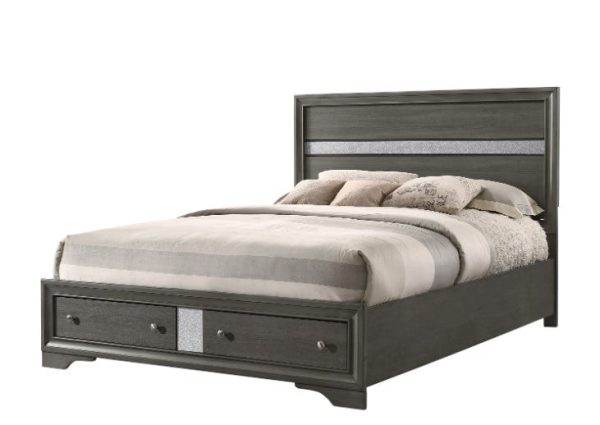 Regata Gray Silver Storage Platform Bed Cheap