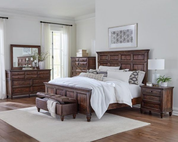 Avenue 5-piece Bedroom Set Weathered Burnished Brown For Sale