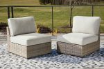 Calworth Outdoor Armless Chair with Cushion (Set of 2) Fashion