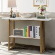 48 Inch 2-Tier Console Table with Gold Finished Frame Online