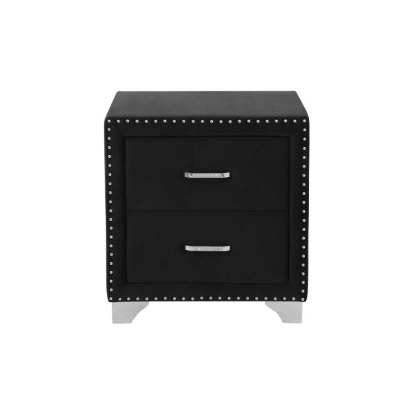 Melody 2-drawer Upholstered Nightstand Grey Online now