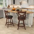 Swivel Bar Stools Set of 2 with Soft Cushion and Elegant Hollow Backrest Hot on Sale