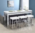 Jackson 5-piece Multipurpose Counter Height Table Set White and Chrome For Discount