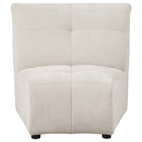 Charlotte Upholstered Curved Armless Chair Ivory Online