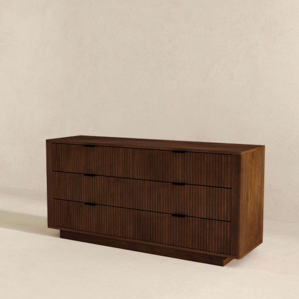 Lola Mid Century Modern Walnut Dresser With 6 Drawers Supply