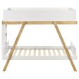 Frankie Wood Twin Over Twin Bunk Bed White and Natural Fashion