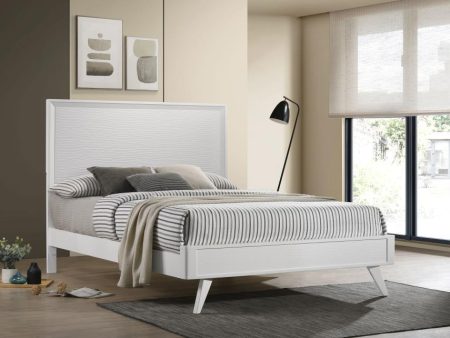 Janelle Panel Bed White Discount