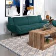 Acton Upholstered Flared Arm Sofa Teal Blue on Sale