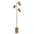 Harmony Brassed Gold Floor Lamp with Rotary Switch Triple Spots Metal Block Base Fashion