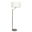 Serene Brushed Nickel Floor Lamp with Rotary Switch Metal Base White Linen Shade Sale