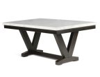 Finley 72 inch White Marble Top Dining Table Online Hot Sale