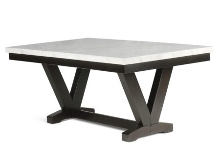 Finley 72 inch White Marble Top Dining Table Online Hot Sale