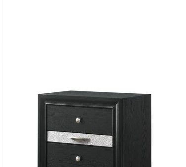 Regata Black Silver Nightstand Fashion