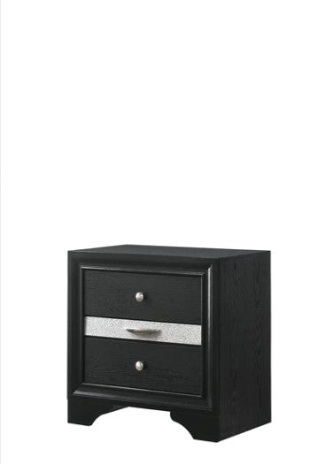 Regata Black Silver Nightstand Fashion