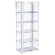 Aero 5-shelf Display Curio Cabinet with LED Lighting White Supply