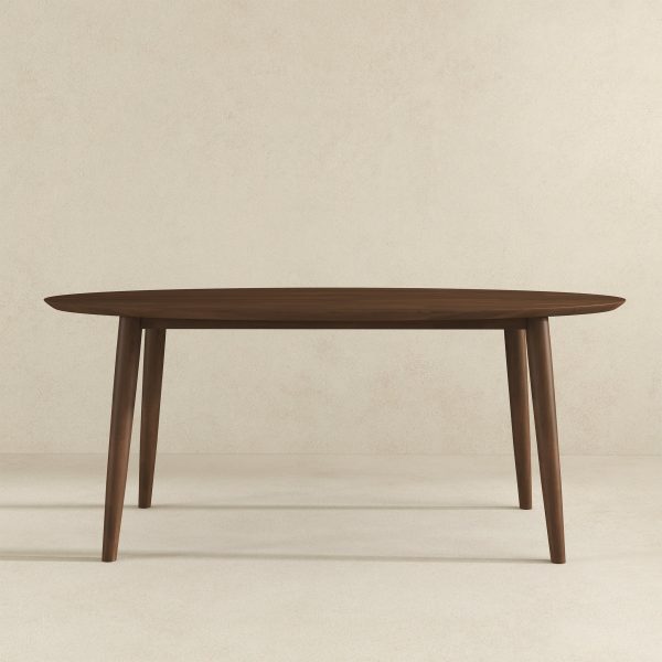 Ada Mid Century Modern Style Solid Wood Walnut Oval Dining Table Cheap