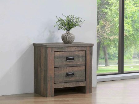 Frederick 2-drawer Nightstand Weathered Oak on Sale