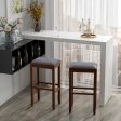 2 Pieces 31 Inch Upholstered Bar Stool Set with Solid Rubber Wood Frame and Footres Fashion