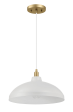 Astral Single Light White Pendant Lamp with Golder Brass Finish for Entrance Kitchen Island 14 D × 8 H For Cheap