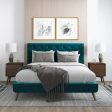 Dillon  Teal Velvet Platform Bed(Queen Size) Online Sale