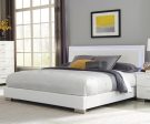 Felicity Panel Bed with LED Lighting Glossy White For Cheap