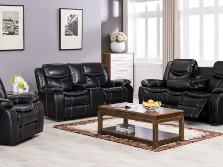 Reno Black - 2PC or 3PC Reclining Set Hot on Sale