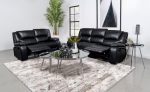 Camila 2-piece Upholstered Motion Reclining Sofa Set Black Cheap