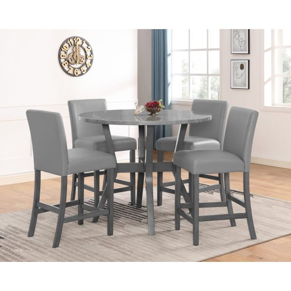 JUDSON 5-PK COUNTER HEIGHT SET GREY Hot on Sale