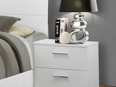 Felicity 2-drawer Nightstand Glossy White Cheap