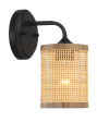 Reef Single Lights Wall Sconce With Natural Rattan Shade Rustic Wicker Wall Light Hot on Sale