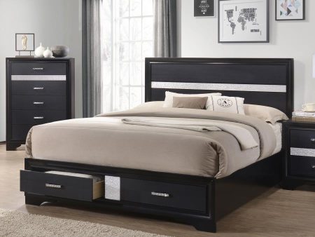 Miranda 2-drawer Storage Bed Black For Cheap