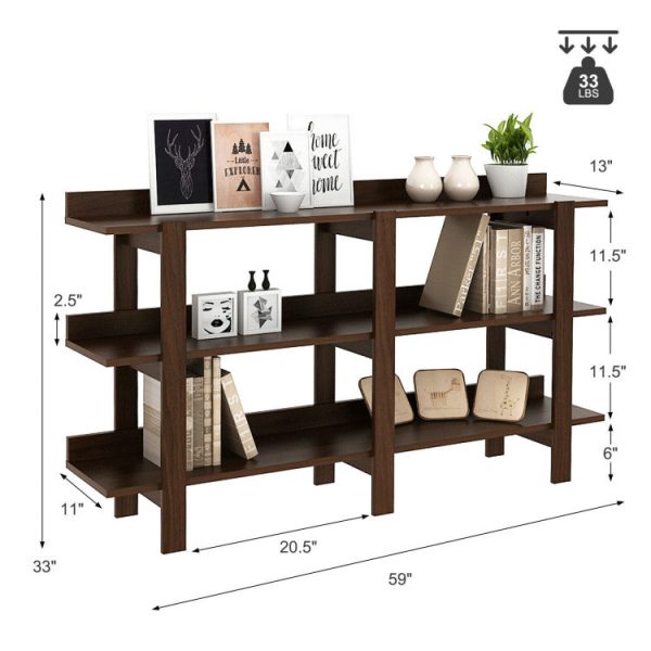 59 Inch Console Table with 3-tier Open Shelf for Front Hall, Hallway and Foyer Discount