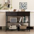 39.5 Inch Entryway Table with 2 Drawers and 2-Tier Shelves on Sale