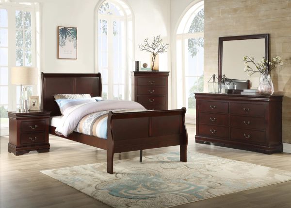 Louis Philippe Panel Sleigh Bed Cherry For Sale