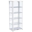 Aero 5-shelf Display Curio Cabinet with LED Lighting White Supply