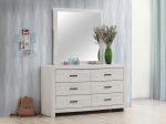 Brantford Rectangle Dresser Mirror Coastal White For Cheap