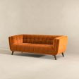 Addison Large Burnt-Orange Velvet Sofa Online now