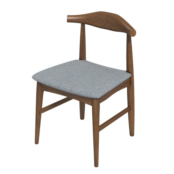 Damian Mid-Century Solid Wood Grey Dining Chair Supply