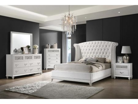 Barzini Upholstered Tufted Bedroom Set White on Sale