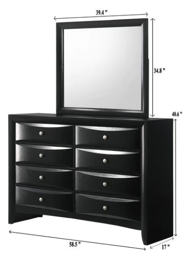 Fallon Black Bedroom Dresser Mirror Cheap