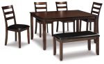 Coviar Dining Table and Chairs with Bench (Set of 6) Online Sale