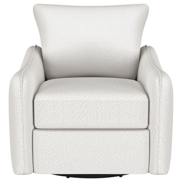 Madia Upholstered Slope Arm Swivel Club Chair Vanilla Supply