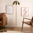 Allure 2-Light Floor Lamp, Gold Brass, Natural Rattan Tube , Double On Off Pull Chain Cheap